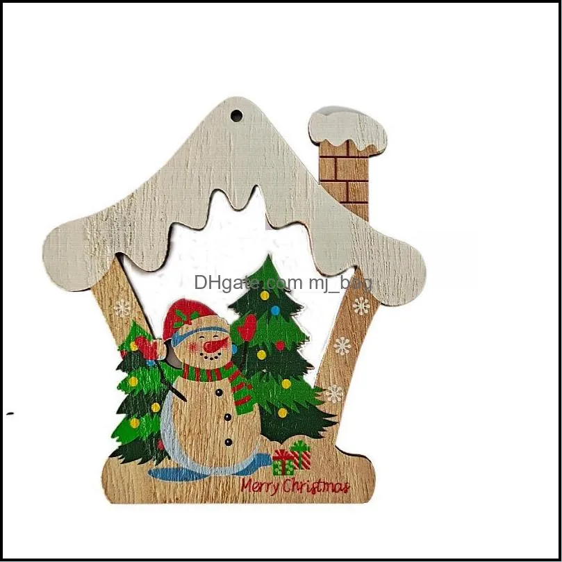 wooden laser engraving christmas decoration ornaments holiday gifts home wood chip accessories painted crafts paa10227