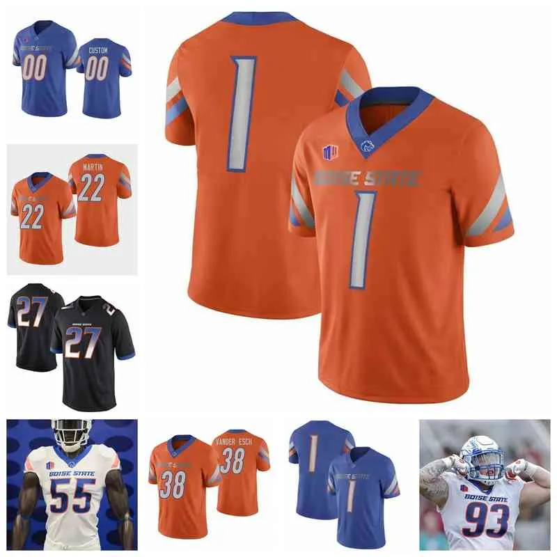 희귀 한 보이즈 상태 Bronsos 유니폼 Kellen Moore 저지 더그 마틴 Jay Ajayi Leighton Vander Esch College Football Jerseys Custom Stitched