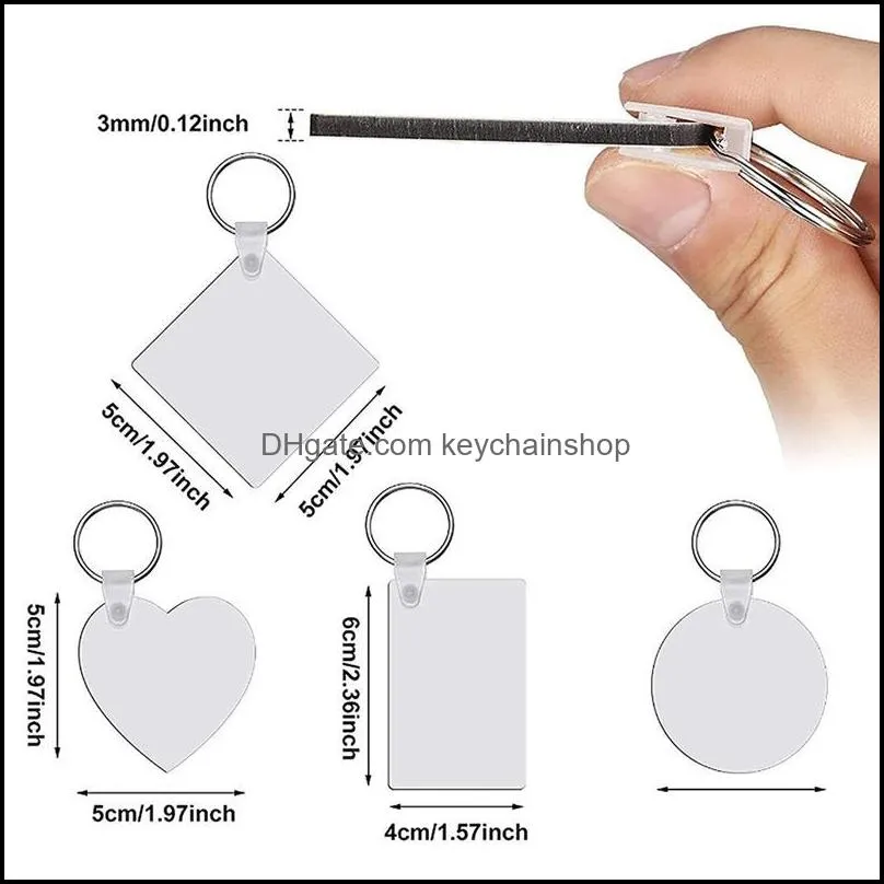 keychains 36 pieces sublimation blank kits with heat transfer keychain mdf diy2166