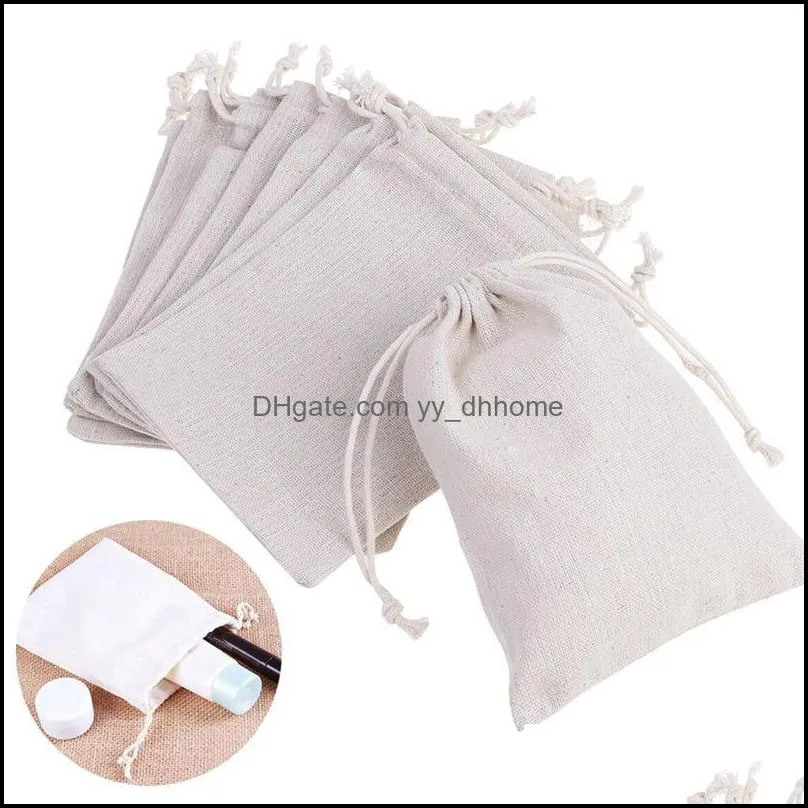 10pcs Linen Jute Drawstring Gift Bags Sacks Party Favors 5 size bag Sheer Organza Wine Bottle Cover Wrap Gift Bags For home