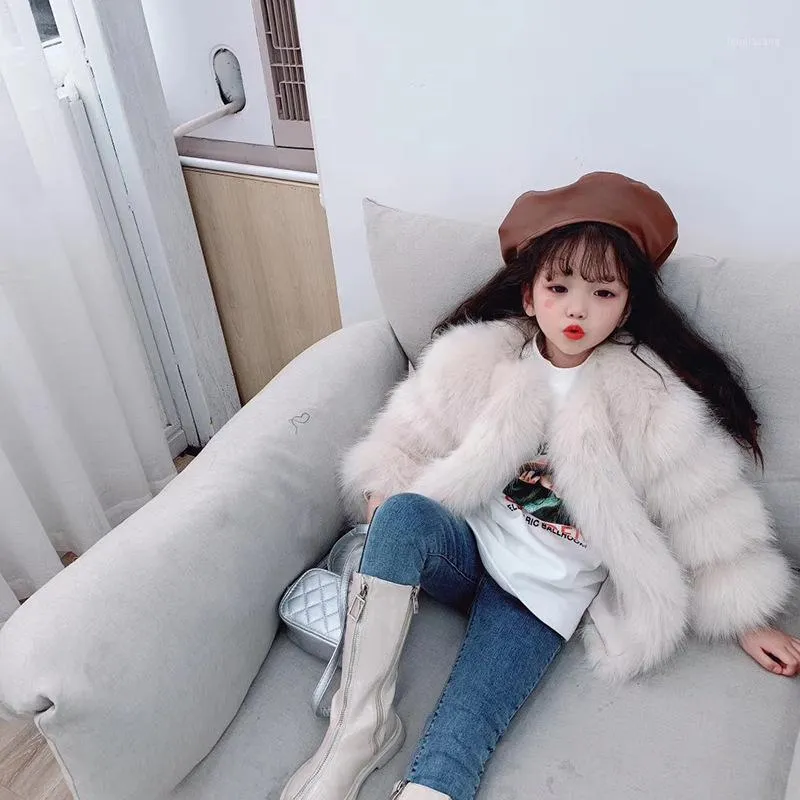 Women's Fur & Faux Thickened Warm 2022 Winter Wear Children's Korean Version Patchwork Leather Imitation Coat