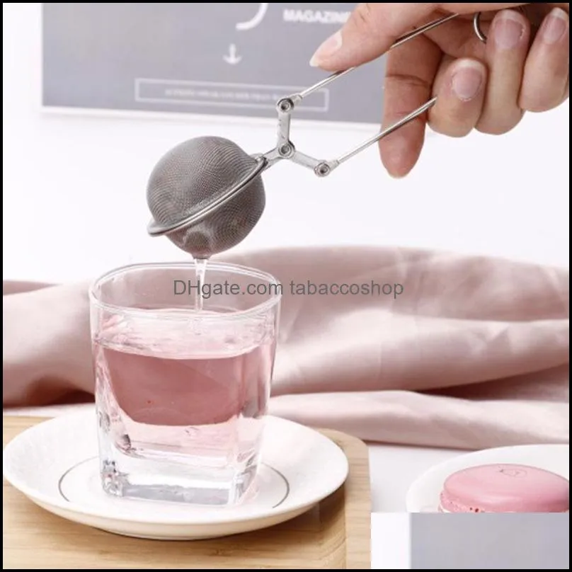 Snap Ball Tea Strainer Stainless Steel Strainer With Handle For Loose Leaf Tea Fine Mesh Tea Balls Filter Infusers 4.5cm HH21-812