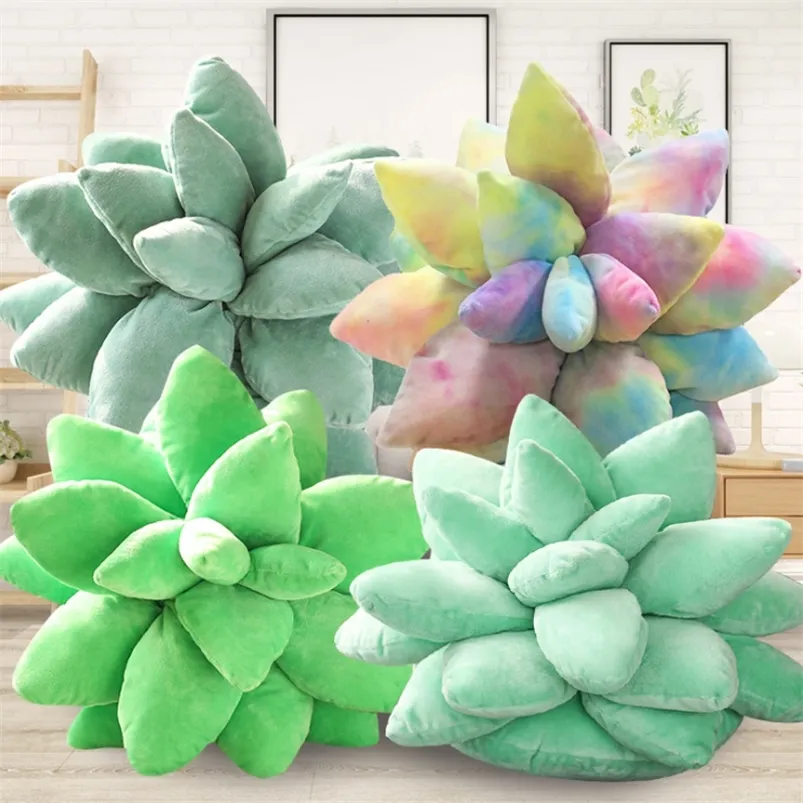 25 45cm Lifelike Succulent Plants Plush Stuffed Toys Soft Doll Creative Potted Flowers Pillow Chair Cushion for Girls Kids Gift 220608