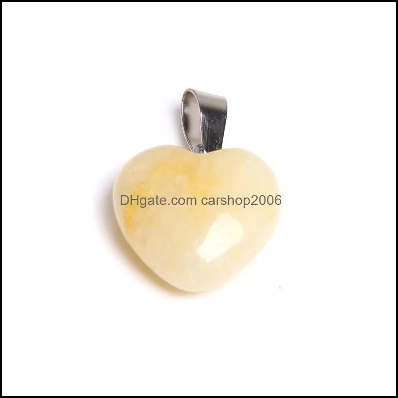 Heart shape natural stone charms pendants for DIY necklace earrings jewelry making