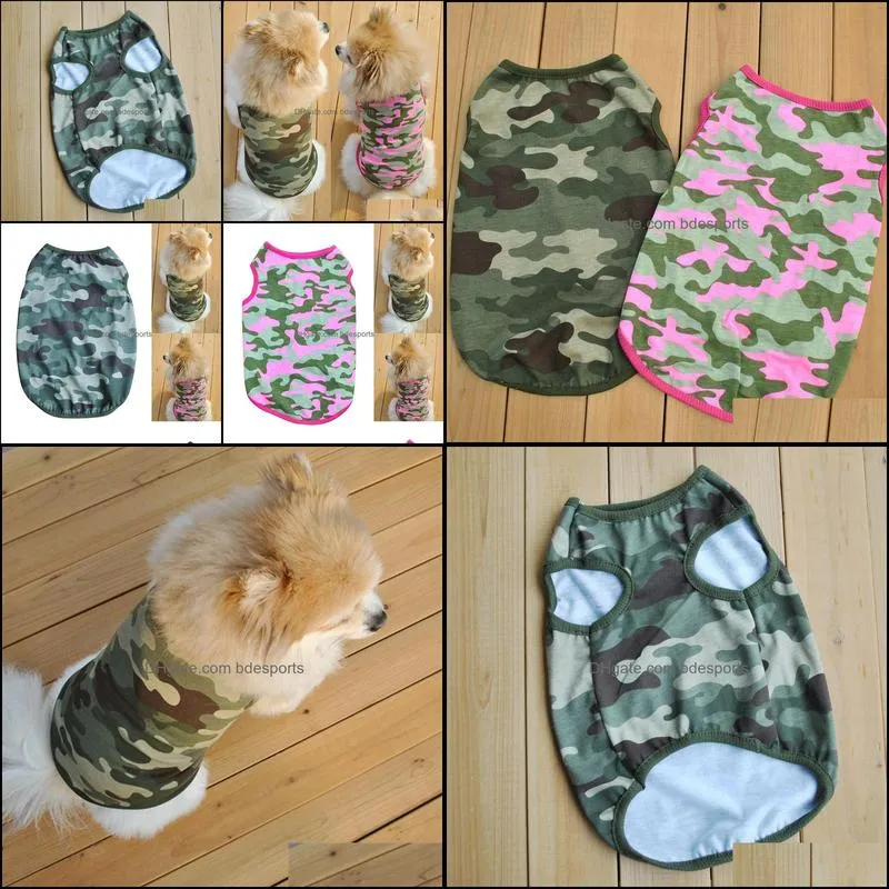 Lovely Pet Dog Cat Apparel Camouflage Vest T-shirt Puppy Summer Clothes for dogsXS-L