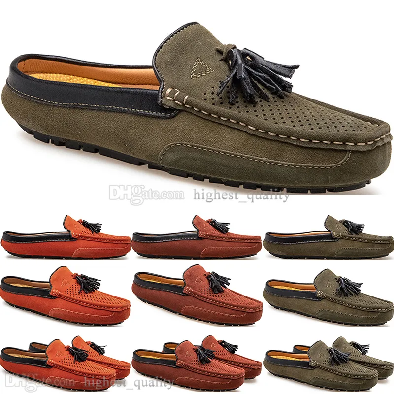 Primavera Verão Nova Moda Estilo Britânico Mens Lona Casual Ervilha Shoes Slippers Manusentos Cem Estudante de Lazer Homens Preguiçoso Drive Overshoes Respirável 38-47 1026