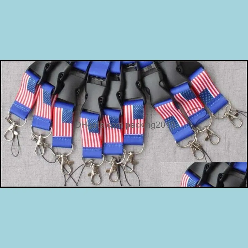 Trump Lanyards Hang Rope Flag Of The United States Long Pattern Hanging Ropes Portable Blue more Color Sell Well 2 4sh J1