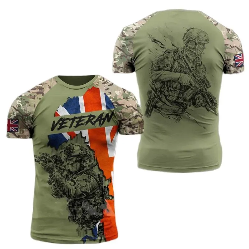 T-shirts T-shirts British Army Camouflage T-shirt Män och kvinnor Högkvalitativa specialstyrkor 3D-utskrift sommar överdimensionerade korta ärmar
