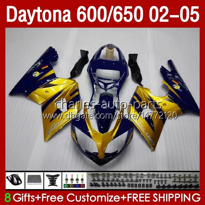 Daytona 600 650 CC Daytona650 02-05 Koyu Kırmızı Mavi Cowling 104HC.216 Daytona600 2002 2003 2004 2005 Bodys Daytona 600 02 03 04 05 tam kaplamalar