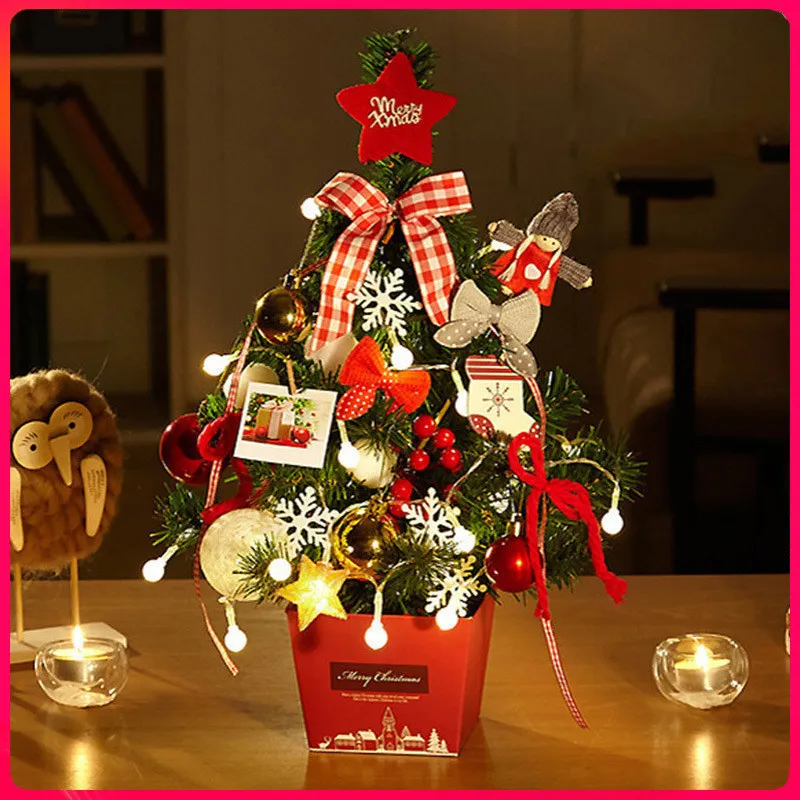 Pacchetto di alberi di Natale di alta qualità da 50 cm desktop piccolo mini decorativo decorativo decorazione di decorazioni regalo per l'arredamento natalizio 201204