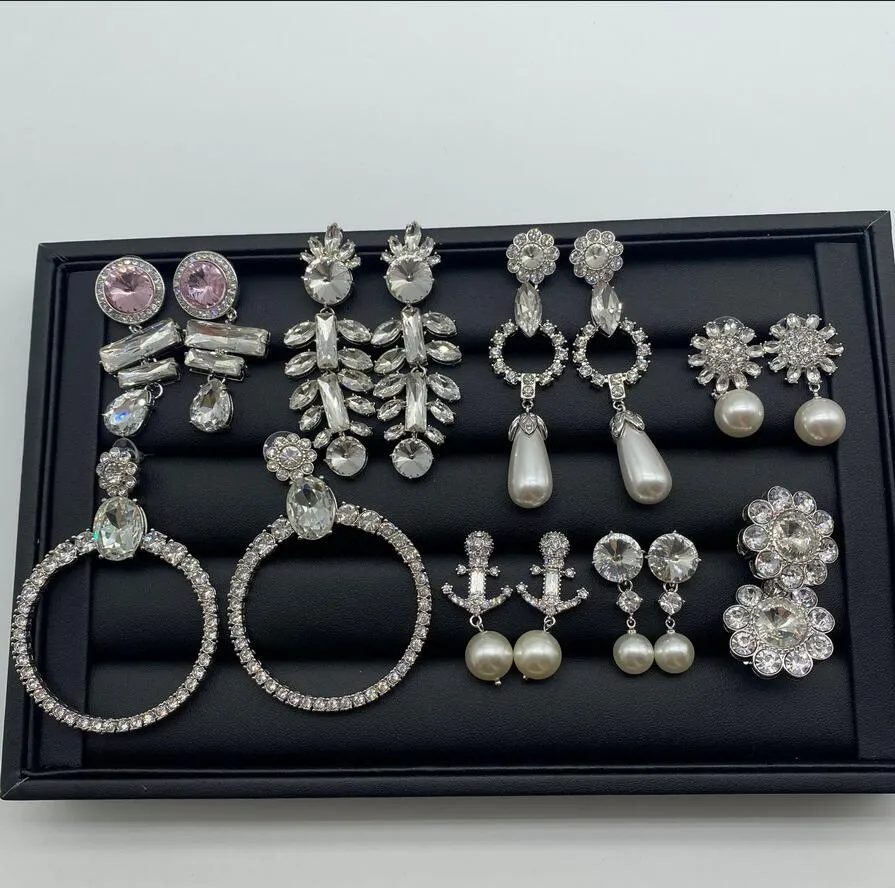 Novos conjuntos de jóias de casamento projetados Bracelete de pérolas de pérolas de pérolas femininas Rhinestone Diamantes completos Brincho Jóias de jóias de jóias de temperamento-14