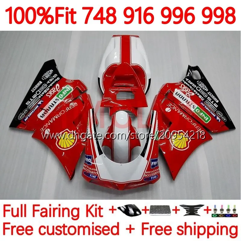 Injection Body For DUCATI 748S 853S 916S 996S 998S 94-02 167No.0 748 853 916 996 998 S R 94 95 96 97 98 748R 853R 916R 996R 998R 1999 2000 2001 2002 OEM Fairing Glossy Red