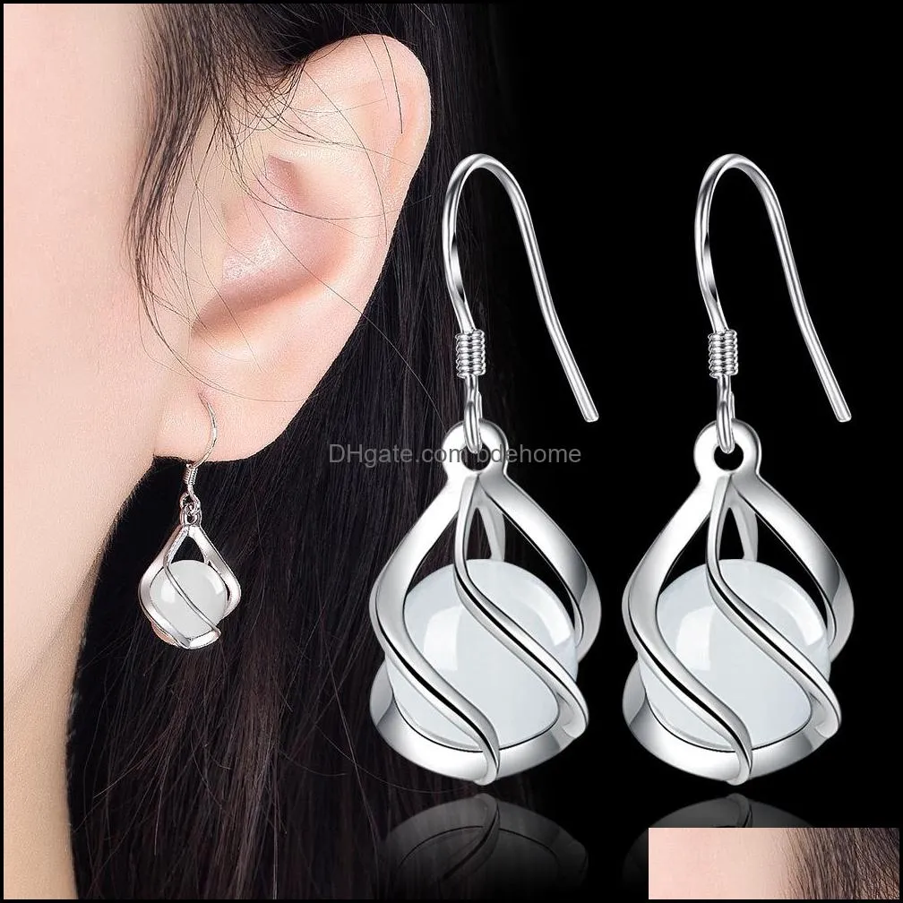 Dangle Lustre Boucles D'oreilles Bijoux 925 Sier Élégant Mignon Femmes Charmes De Mariage Classique Cadeau Drop Delivery 2021 Ayxzr