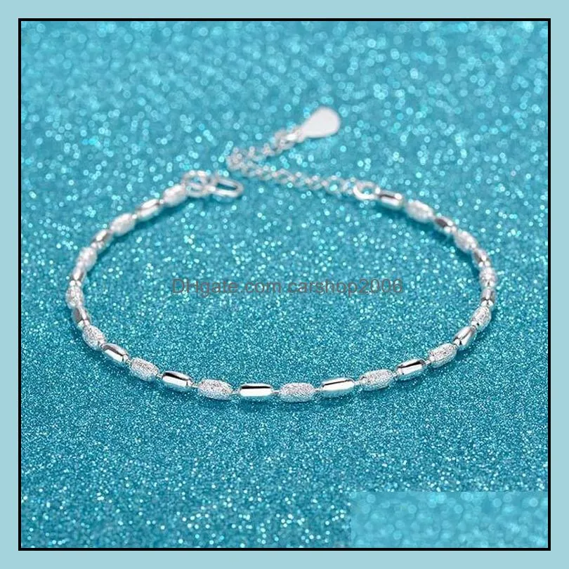 Cadeia de link Bracelets J￳ias Sier Cuff Link para Women Girl Party Gift Fashion Jewellery Wholesale 0694WH Drop Delivery 2021 D0umo