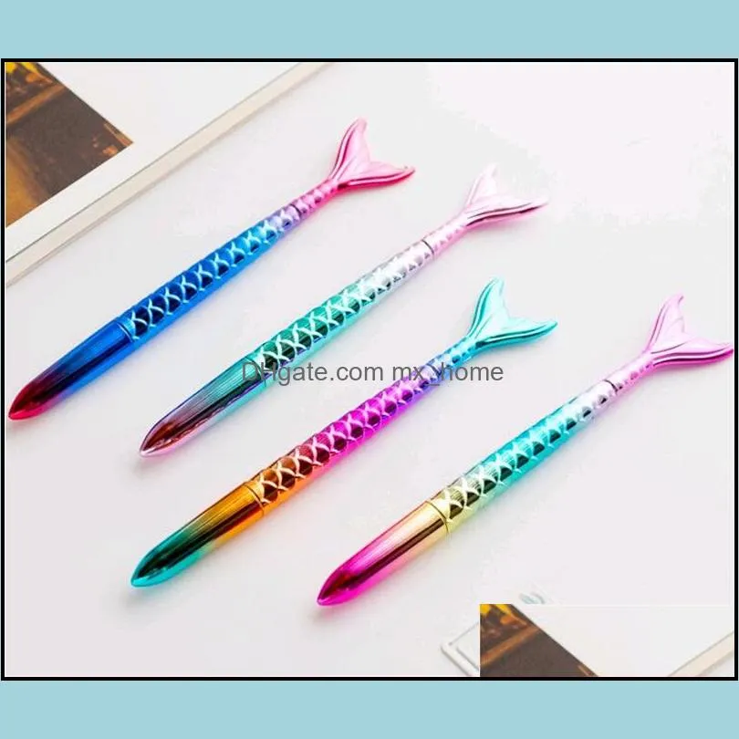 creative mermaid gel pen stationery cute cartoon penmermaid bullet ballpoint pens student prize award gift wq737-wll