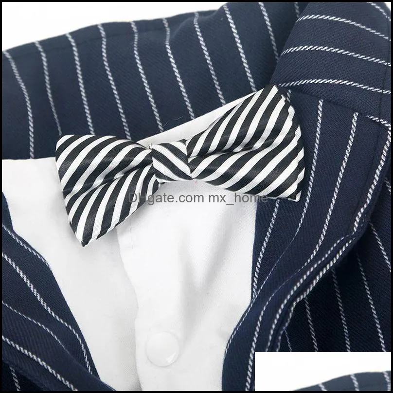 large dog apparel stripes big dog coat bowknot tuxedo jacket wedding suit pet clothes for samoyed husky costume