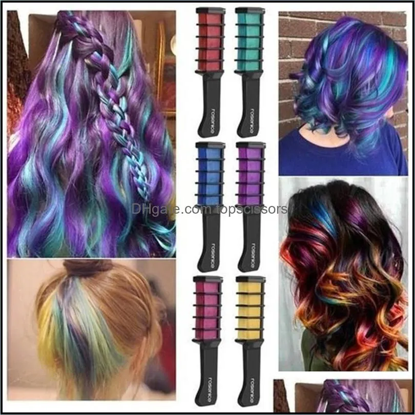 Instant Hair Color Comb Temporary Hair Chalk Color Comb Disposable Cosplay Party Hair Style Tool 10pcs