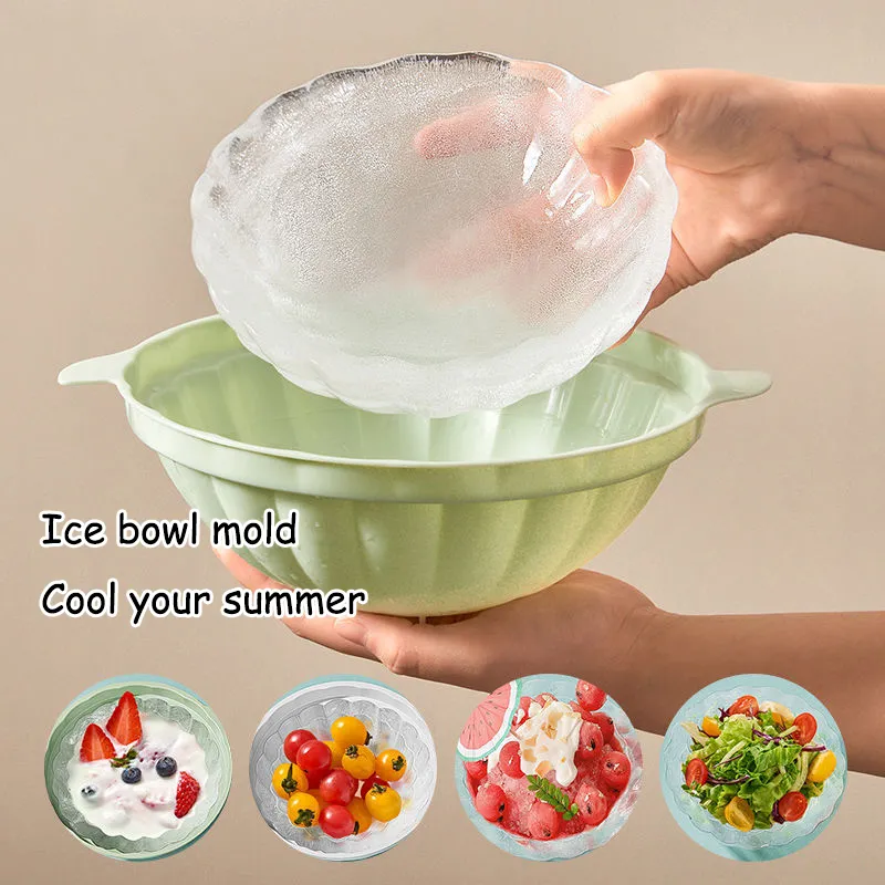 Ice Bowl Mold Plastic Diy Creative Cube Maker With Lid Tray Mold Forms Kitchen Cream Party Bar T 220509