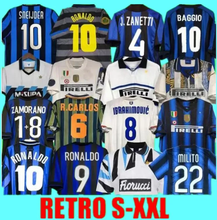 Finale 2009 Milito Sneijder Zanetti Interses Milan Retro Soccer Jersey Football Shirt 97 98 99 01 02 03 Djorkaeff Baggio Adriano 10 11 07 08 08 09 Batistuta Zamorano -uniform