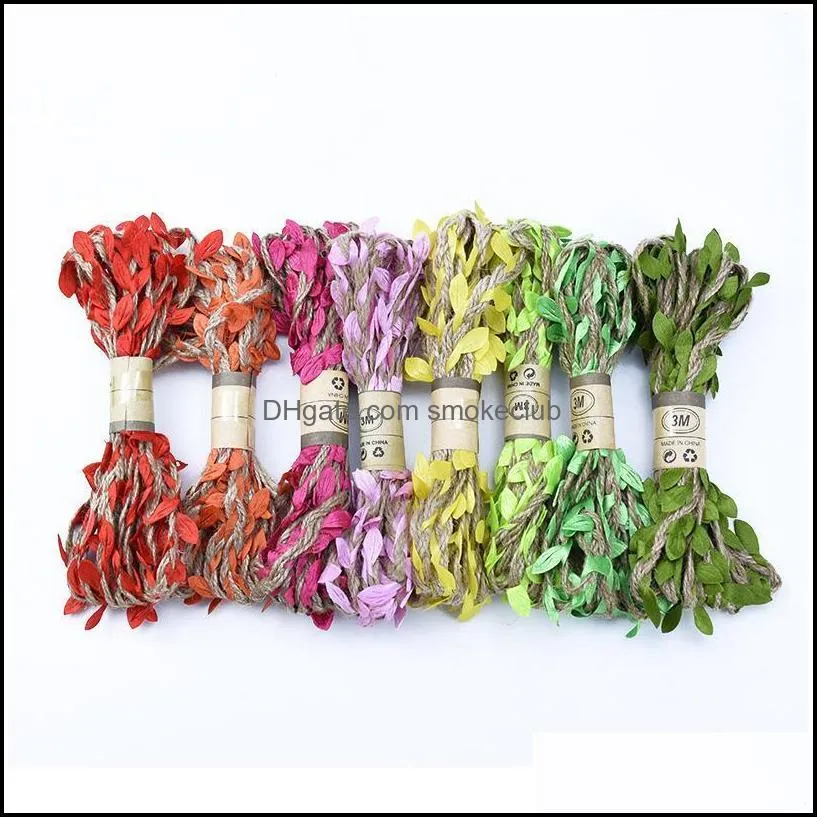 3 Meters Multicolor Silk Leaf Vine Wedding Decorative Flower Wreath Bridal Clearance Christmas Home Decoration Artificia jlliVN