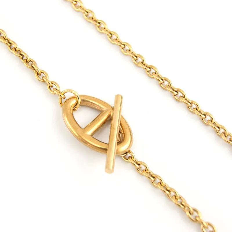 Pendant Necklaces Unit Anchor Chain Link Toggle Buckle Women Fashion Necklace Stainless Steel Cable Boho Collier GiftPendant