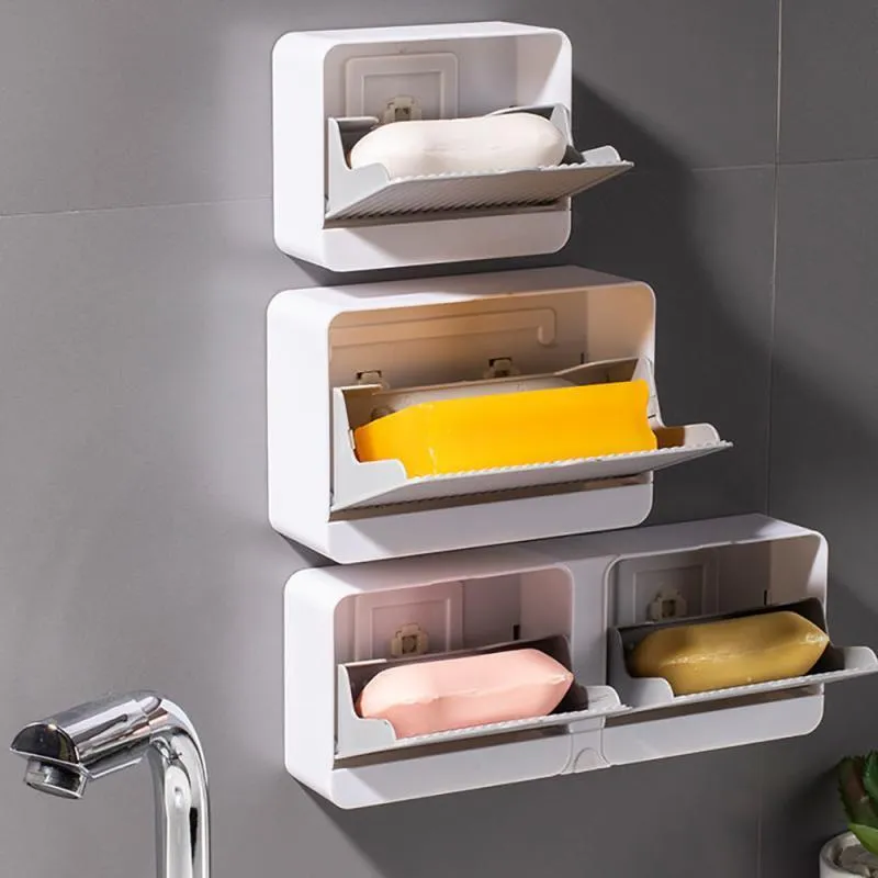 Sabão pratos de sabonete de duas camadas de dupla camada de parede drenagem sponge sponge storage rack para banheiro higineses organizador racksoap