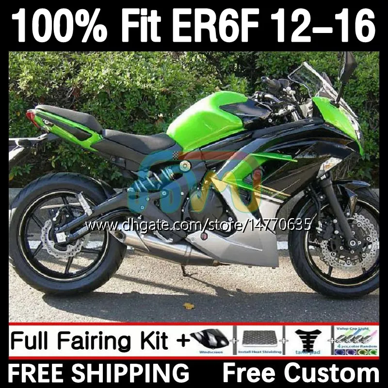 Injection Mold Fairings For KAWASAKI NINJA 650R ER-6F ER6 F ER 6F ER6F 12 13 14 15 16 Bodywork 11DH.32 650-R 2012 2013 2014 2015 2016 650 R 2012-2016 OEM Body green black