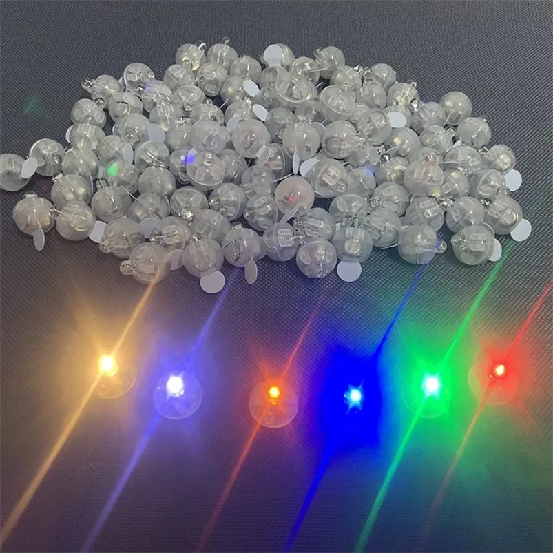 50Pcs Tumbler Small Round Ball Light Switch Balloon LED Flash Luminous Lamps Lantern Light for Wedding Party Birthday Decoration 220428