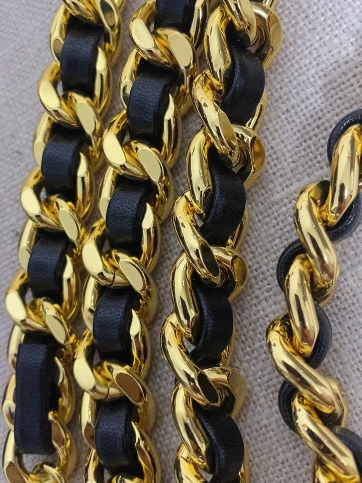 Designer Belts Baroque Gold Plated Copper Snake Link Calfskin Waist Chains With Coin Pendent Vintage Black Metal Real_voghion.com