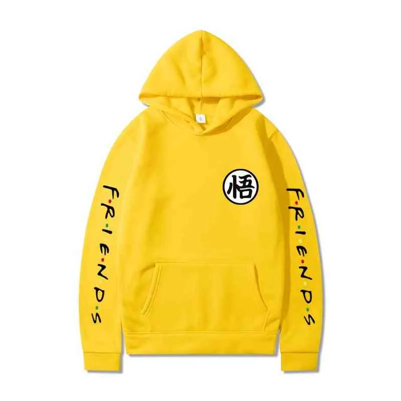 Men Hoodies Japan Anime Akatsuki Goku Pocket FRIENDS Print Streetwear Hoodie Mens Women Oversized Pullover Hoody Sweatshirts