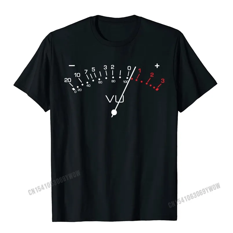 Vu Meter Sound Engineer DJ HI FI Analog Audio Lover Design T Shirt Camisas Men Tshirts For Geek T Shirt Summer Cotton 220623