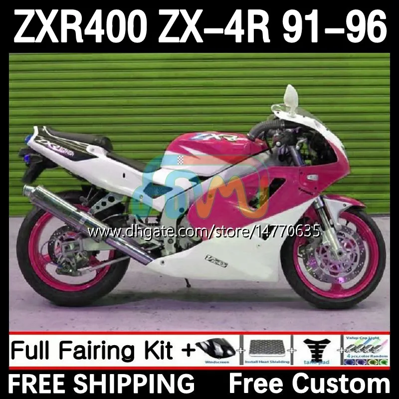 Кузов для Kawasaki Ninja ZXR 400 CC ZX4R ZXR400 ZX-4R 91 92 93 94 95 96 12DH.184 BODY ZX 4R ZXR-400 1991 1992 1993 1994 1995 1996 400cc 91-96 oem Fairing Kit Red White