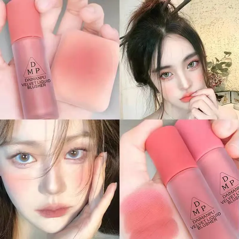 Face Liquid Fard Milk Tea Blush Peach Makeup Lunga durata Matte Natural Cheek Contour Illumina la pelle Pink Cheek Cosmetics