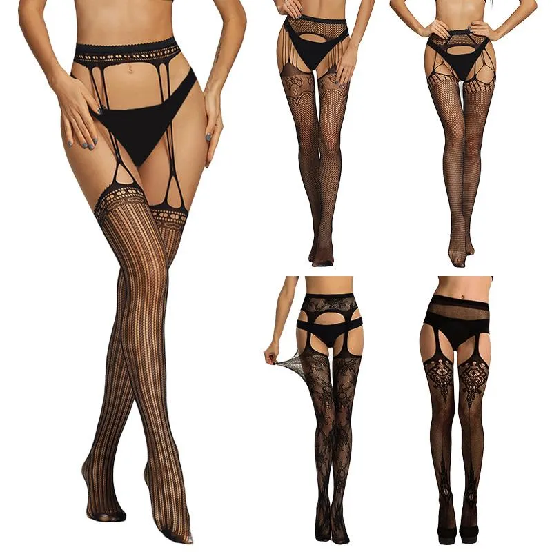 Socks & Hosiery Summer Lady Fashion Sexy Women Stylist Ladies Lace Top Tights Stay Up Thigh High Stockings Nightclubs Pantyhose 2022Socks