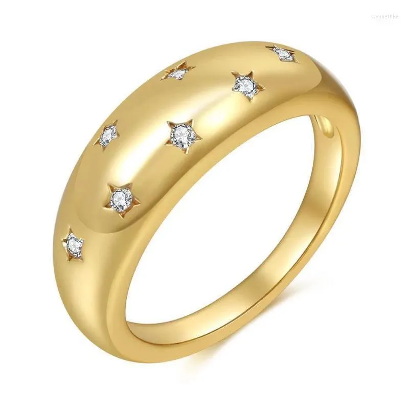 Trouwringen Cremo Trendy Star Form for Women Gold Color Cubic Zirconia vrouwelijke ring accessoires sieraden wynn22