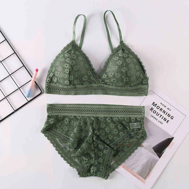 Sexy bra set with green thin belt slim underwear transparent thin lace  large size small bra - Price history & Review, AliExpress Seller -  shaonvmeiwu shaonvmeiwu Official Store