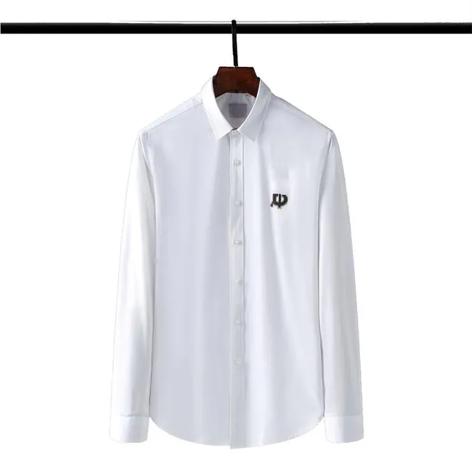 Męskie Koszule Top Mały Koń Jakość Bber Haft Bluzka Z Długim Rękawem Solid Color Slim Fit Casual Business Odzież Długi Rękaw Koszula Rozmiar Multipl Color M-3XL # 26