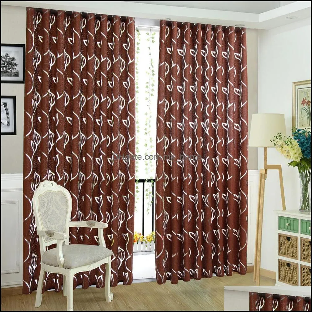 Floral Vine Leaf Partition Curtain Polyester Modern Curtains for Living Room Balcony Window Sheer for Bedroom