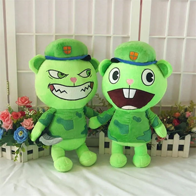 Lindo Happy Tree Friends Muñeco de peluche Kawaii Dibujos animados Anime Juguetes de peluche Flakey Flippy Almohada suave Habitación Decoración Muñeca Regalo para niños niñas 220517