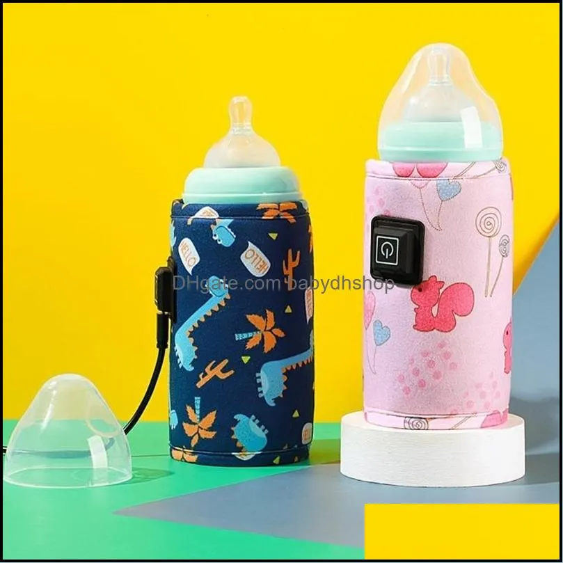 portable usb baby bottle warmer travel milk warmer infant feeding bottle heated cover insulation thermostat food heater 220708