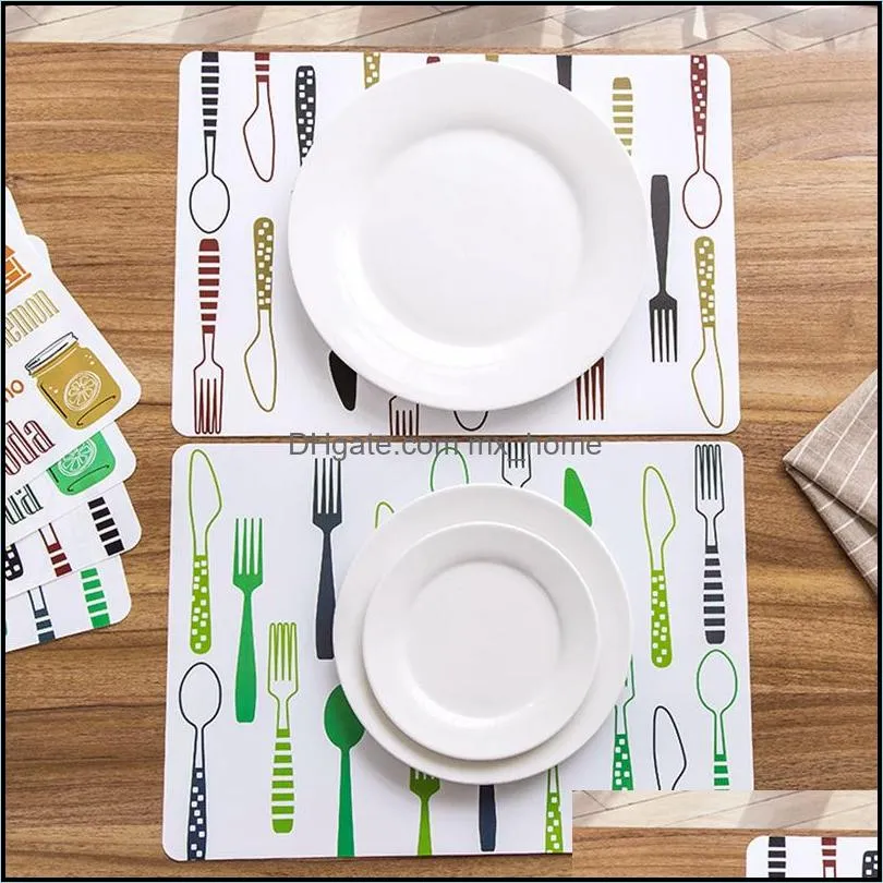 printed pvc placemat tablemat potholder dish mat fashion printing waterproof antifouling placemats creative household table decoration pads