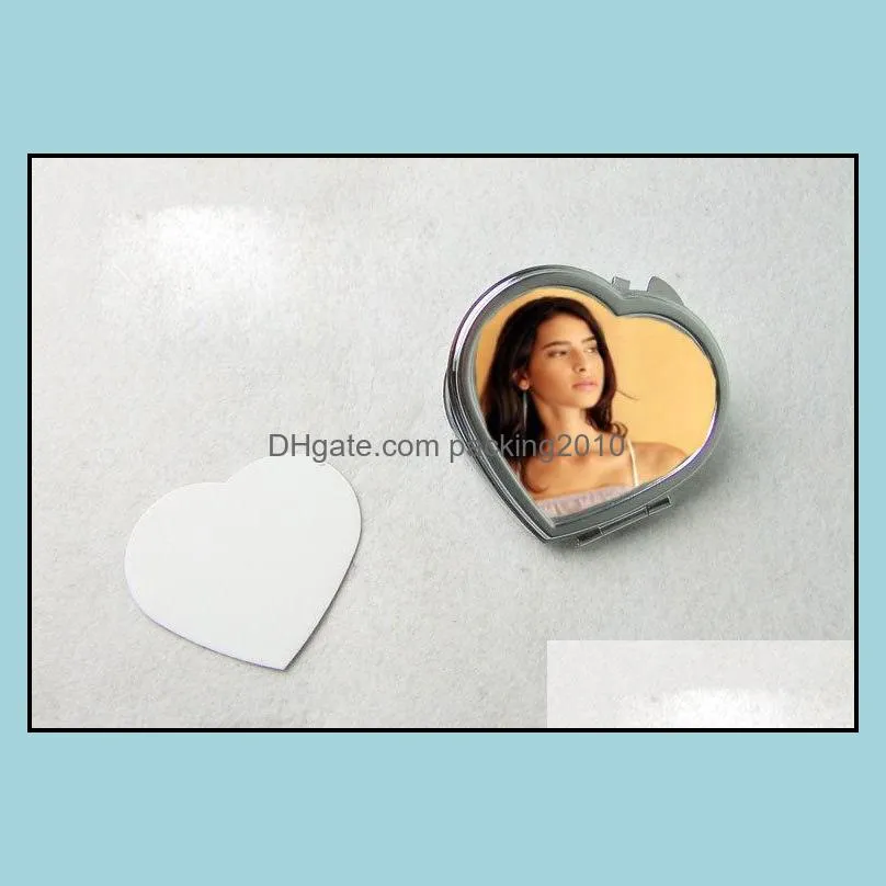 hermal transfer printing blank makeup mirrors dye sublimation cosmetic mirror for gift heart Semi-finished heat transfer consumable