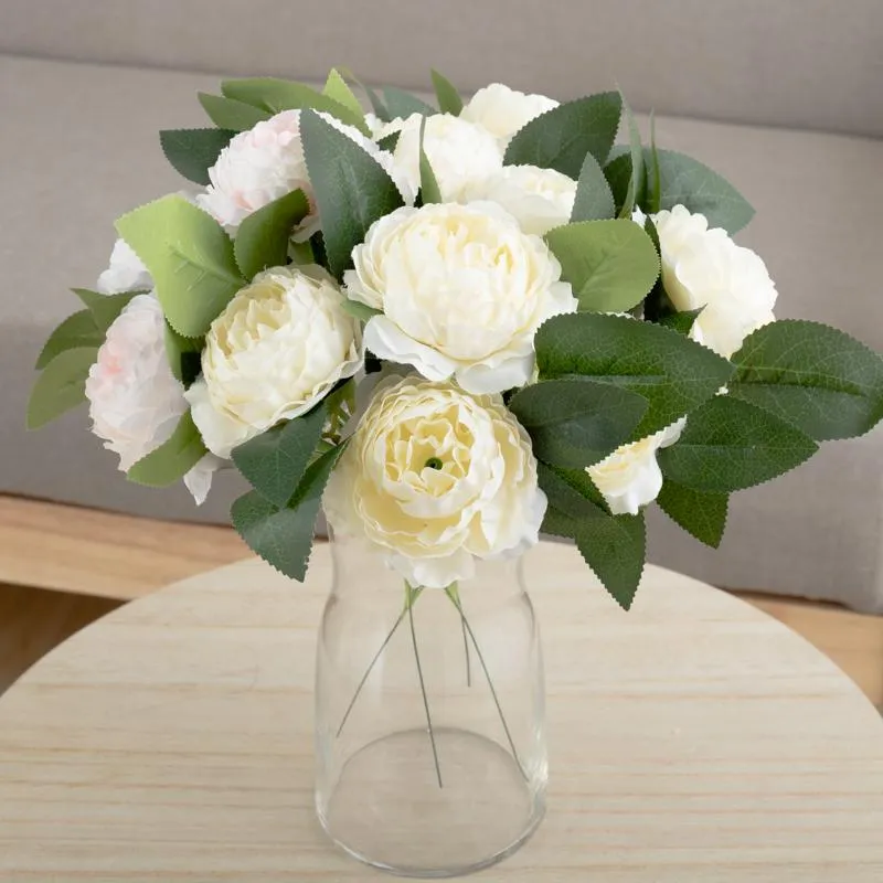 Dekoracyjne kwiaty wieńce białe jedwabiu jedwabny sztuczny kwiat przyjęcie weselne dekoracja bukiet pokój ogrodowy