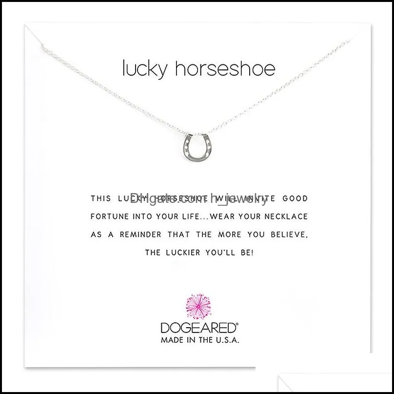 choker necklaces with card gold silver horseshoe pendant necklace for fashion women jewelry lucky horseshoe 619 q2