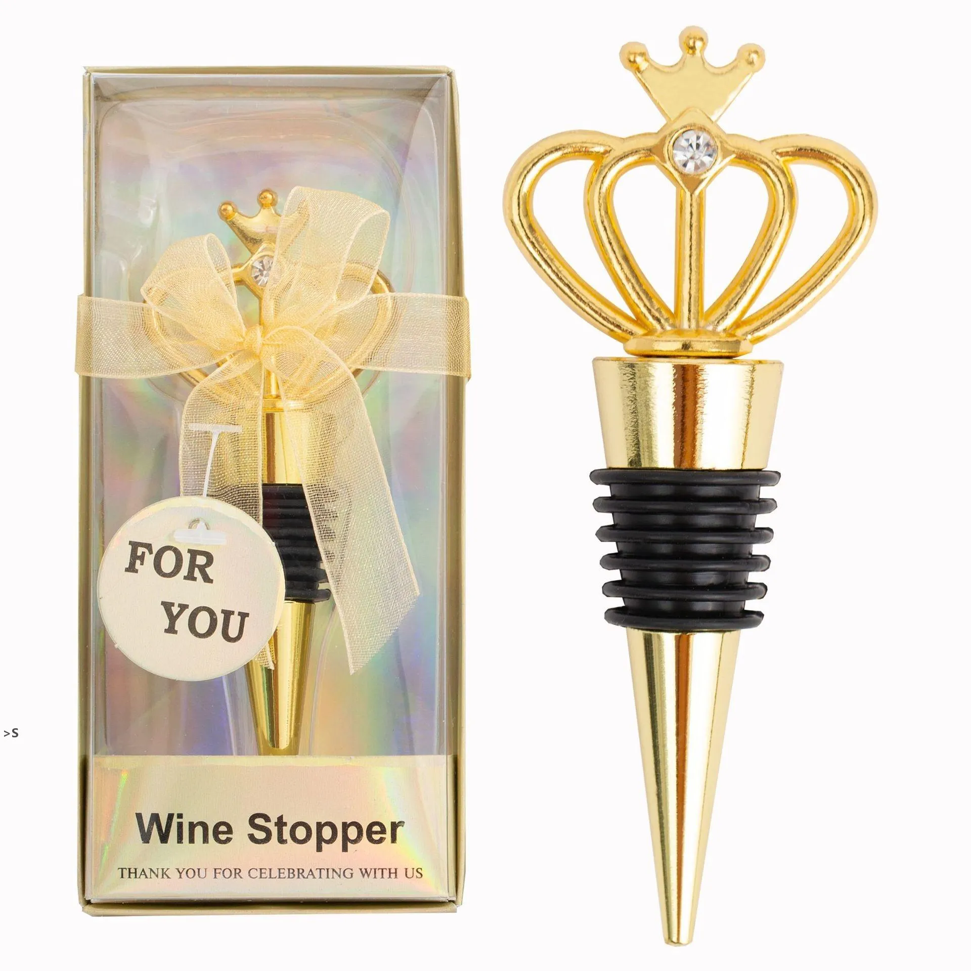 Diamond Crown Wine Stopper Silver Stoppers Home Kitchen Bar Tool Metal Seal Stoppers Wedding Guest Gifts BBA13022