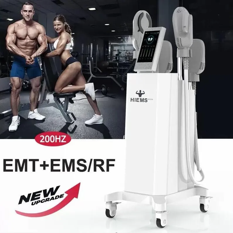 High quality HIEMS MAX4 Powerful body shape with RF 4 handles high intensity Muscle built Stimulator Body Slimming Machine Fitness Fat Burning Device 200 HZ