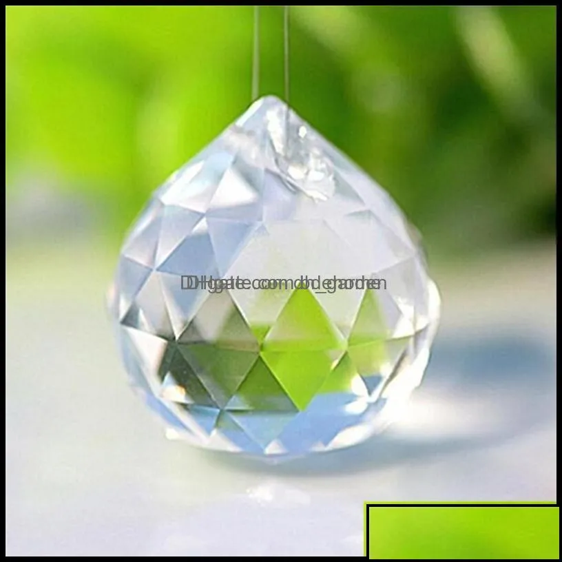 Other Loose Beads Jewelry Clear 20Mm Crystal Hanging Balls Cut Faceted Glass Prism Chandelier Pendants Curtain Home Decorother Drop
