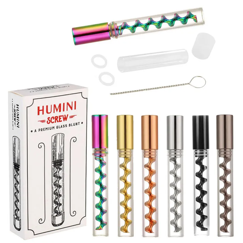 Humini Spiral Orbit Glass de vidro de erva seca cachimbo de cachimbo de cachimbo de cachimbo de fumaça Twisty Twisty Tip bico Portador de cigarro Dispositivo de tabaco Acessórios para tubos de tabaco