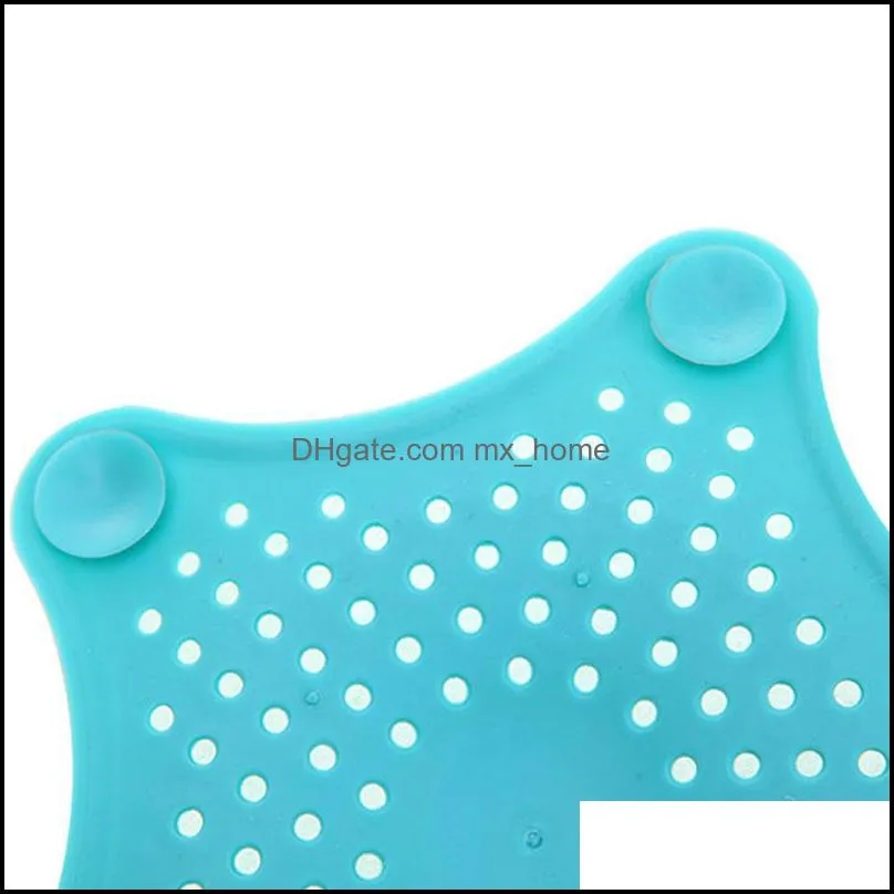 Creative Kitchen Bathroom Sea Star Sucker Sink Floor Drain Strainer Stopper Anti-clogged Sewer Outfall Hair Filter