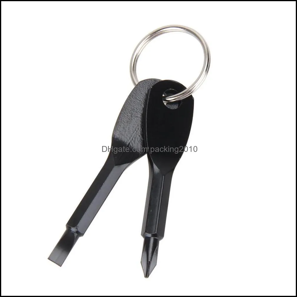 pendants screwdrivers keychain outdoor pocket other hand tools mini screwdriver set key ring with slotted wll-zwl407